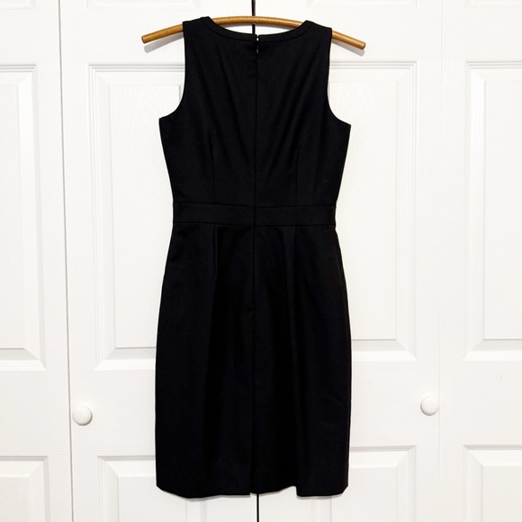 J. Crew Wool Blend Sheath Dress Black 0 Office Career Suiting Classic Sleeveless - Picture 6 of 10